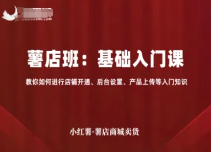 小红薯薯店商城卖货,基础入门课,教你如何进行店铺开通、后台设置、产品上传等入门知识-御文网