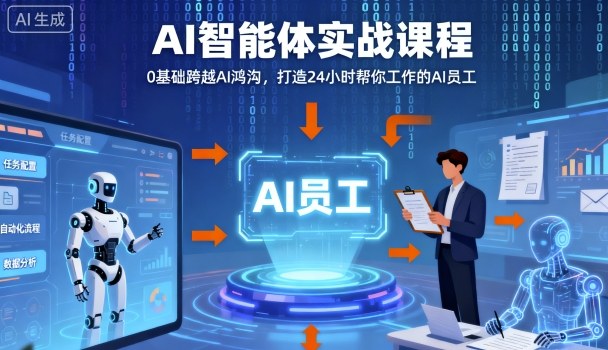 Ai智能体实战课程，0基础跨越Ai鸿沟，打造24小时帮你工作的Ai员工，打破常规，以实战定义Ai-御文网