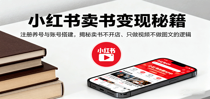 小红书卖书变现秘籍，注册养号与账号搭建，揭秘卖书不开店、只做视频不做图文的逻辑-御文网