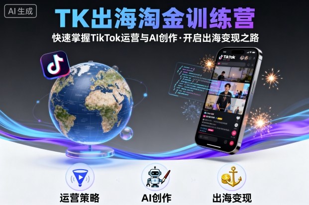 TK出海淘金训练营，助你快速掌握TikTok运营与AI创作，开启出海变现之路-御文网