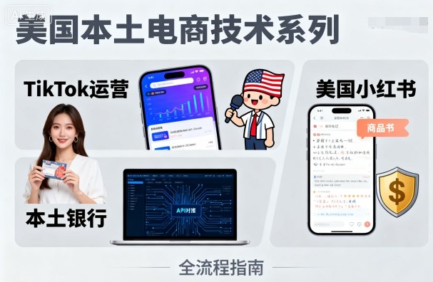美国本土电商技术，Tiktok 运营篇+美国小红书篇+本土银行篇-御文网
