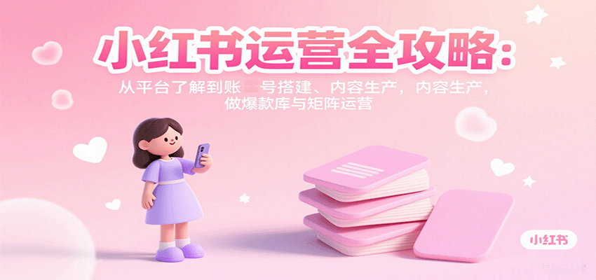 小红书运营全攻略：从平台了解到账号搭建、内容生产，做爆款库与矩阵运营-御文网