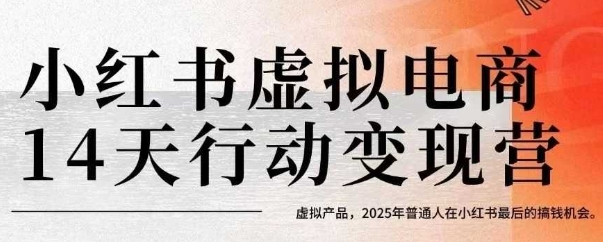 小红书虚拟电商14天变现训练营，虚拟产品，2025年普通人在小红书最后的搞钱机会(更新)-御文网