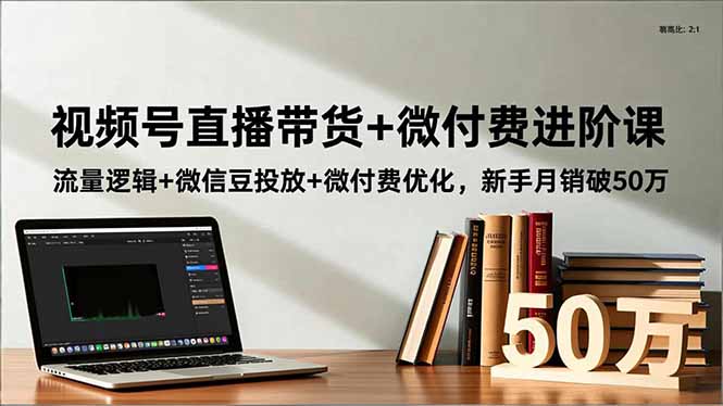 视频号直播带货+微付费进阶课:流量逻辑+微信豆投放+微付费优化,新手月销破50万-御文网