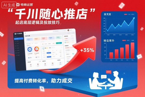 千川随心推起店底层逻辑及投放技巧，提高付费转化率，助力成交-御文网