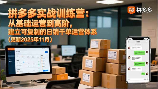 拼多多实战训练营：从基础运营到高阶，建立可复制的日销千单运营体系(更新11月-御文网