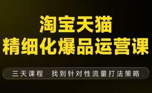 猫课子幽·淘宝天猫精细化爆品运营【音频+字幕+文档】(9月12-14杭州线下课)-御文网