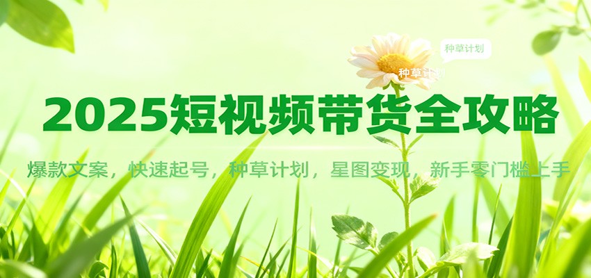 2025短视频带货全攻略:爆款文案,快速起号,种草计划,星图变现,新手零门槛上手-御文网