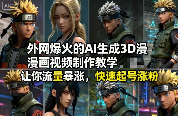 外网爆火的AI生成3D漫画视频制作教学，让你流量暴涨，快速起号涨粉！-御文网