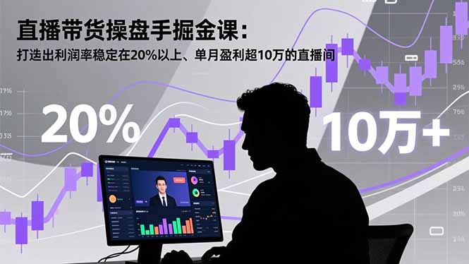 直播带货操盘手掘金课:打造出利润率稳定在20%以上、单月盈利超10万的直播间-御文网
