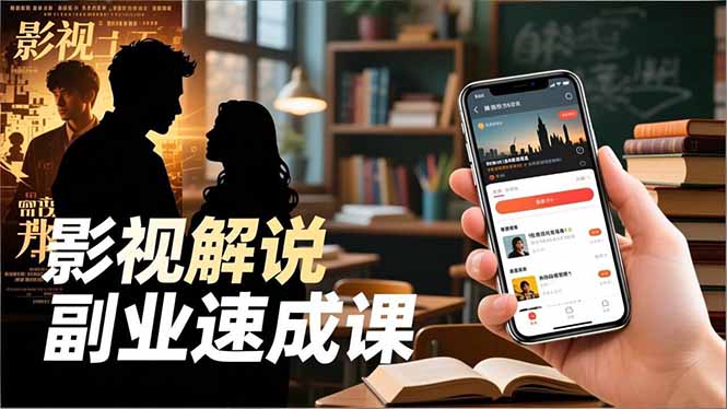Tk影视解说副业速成课，软件安装、全流程实操、爆款预设，新手两周变现-御文网