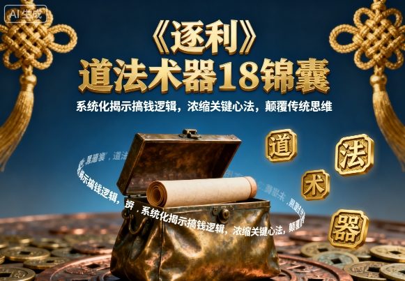《逐利》道法术器18锦囊，系统化揭示搞钱逻辑，浓缩关键心法，颠覆传统思维(更新)-御文网