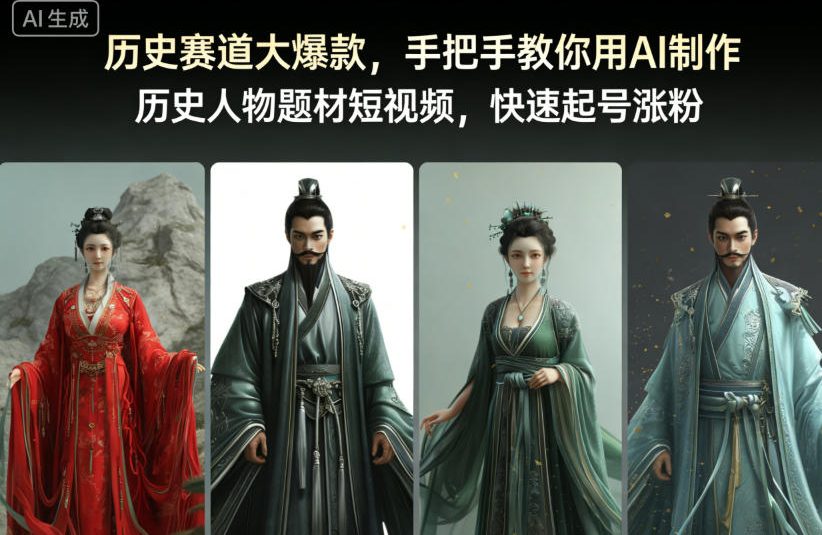 历史赛道大爆款，手把手教你用AI制作历史人物题材短视频，快速起号涨粉-御文网