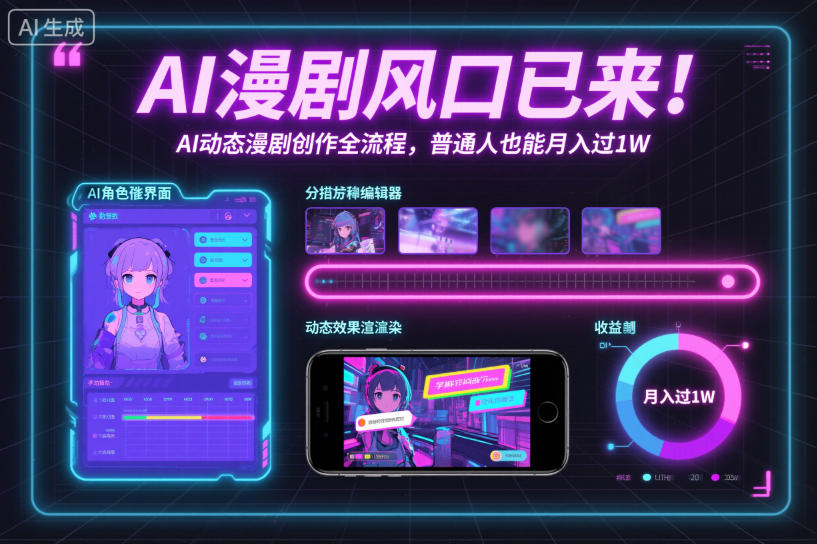 AI漫剧风口已来！AI动态漫剧创作全流程，普通人也能月入过1W-御文网