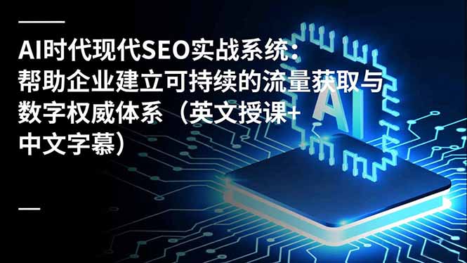 AI时代现代SEO实战系统：帮助企业建立可持续的流量获取与数字权威体系(英文授课+中文字幕-御文网