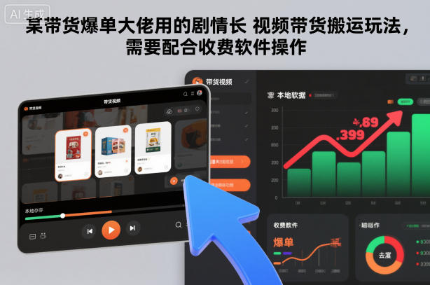 某带货爆单大佬用的剧情长视频带货搬运玩法，需要配合收费软件操作-御文网
