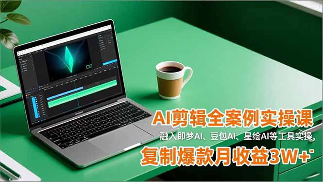 AI剪辑全案例实操课，融入即梦AI、豆包AI、星绘AI等工具实操，复制爆款月收益3W+-御文网