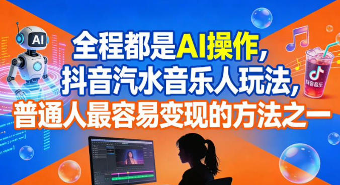 全程都是AI操作，抖音汽水音乐人玩法，普通人最容易变现的方法之一-御文网
