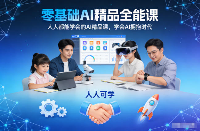 零基础AI精品全能课，人人都能学会的AI精品课，学会AI拥抱时代-御文网