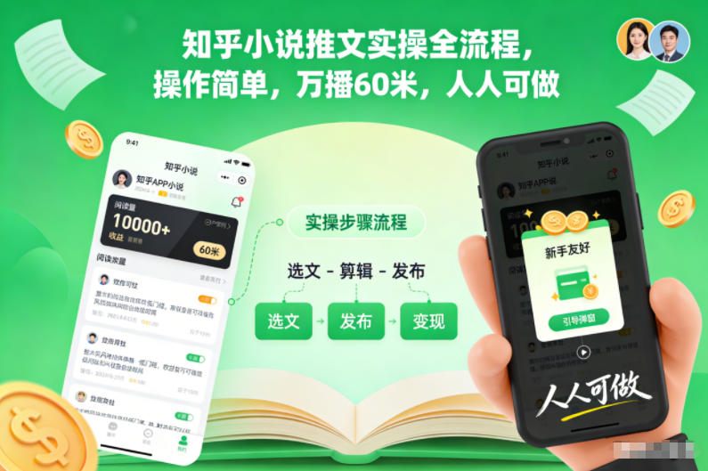 知乎小说推文实操全流程，操作简单，万播60米，人人可做-御文网