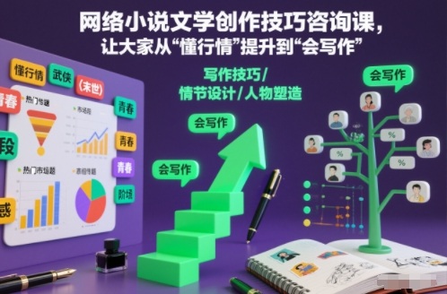 网络小说文学创作技巧咨询课，让大家从“懂行情”提升到”会写作”的高度-御文网