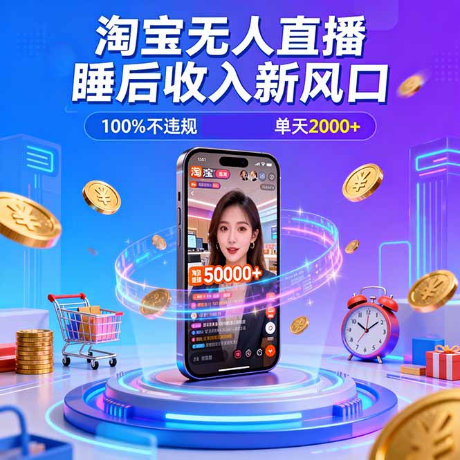 淘宝无人直播，不违规不封号，直播100小时卖了5万，年底旺季！-御文网