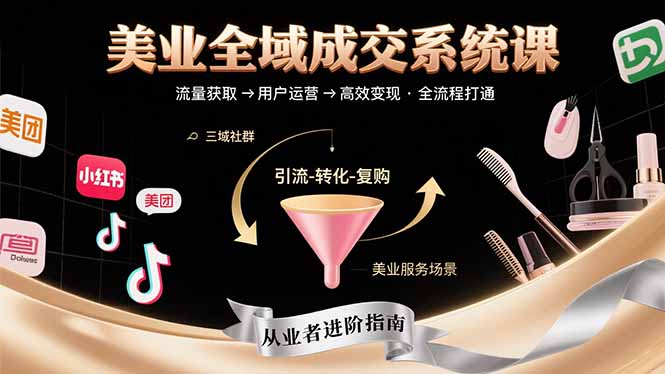 美业全域成交系统课程：帮助美业从业者打通从流量获取到高效变现全流程-御文网