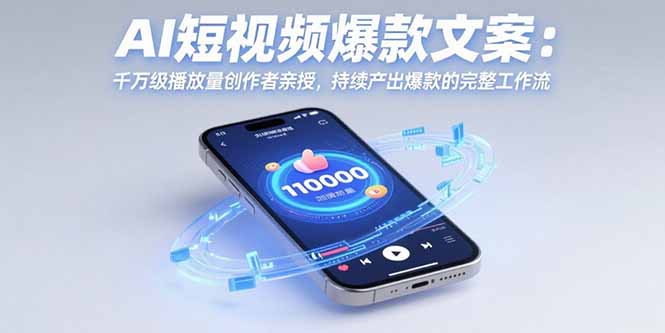 AI短视频爆款文案：千万级播放量创作者亲授，持续产出爆款的完整工作流-御文网