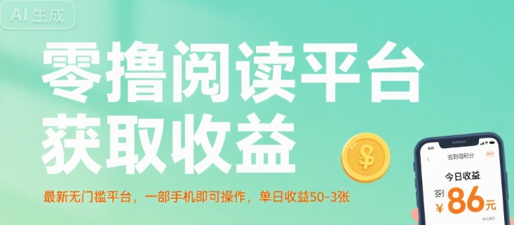 零撸阅读平台获取收益，最新无门槛平台，一部手机即可操作，单日收益50-3张【揭秘】-御文网