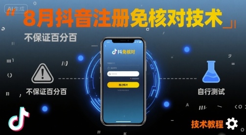 8月抖音注册免核对技术，不保证百分百，自测-御文网