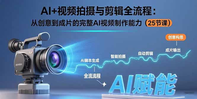 AI+视频拍摄与剪辑全流程：从创意到成片的完整AI视频制作能力(25节课-御文网