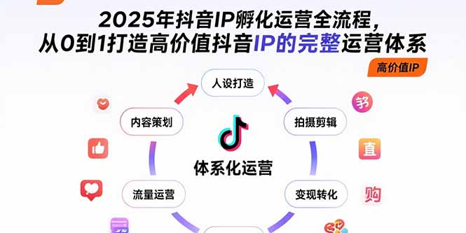 2025年抖音IP孵化运营全流程，从0到1打造高价值抖音IP的完整运营体系-御文网