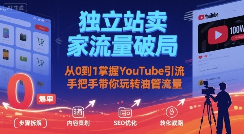 独立站卖家流量破局：从0到1掌握YouTube引流，手把手带你玩转油管流量-御文网