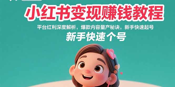 小红书变现赚钱教程：平台红利深度解析，爆款内容量产秘诀，新手快速起号-御文网