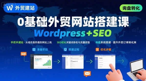 Wordpress外贸建站+SEO优化课程，手把手教你从0到1搭建可获得询盘的外贸网站-御文网