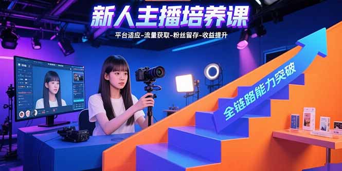新人主播培养课：平台适应-流量获取-粉丝留存-收益提升 全链路能力突破-御文网