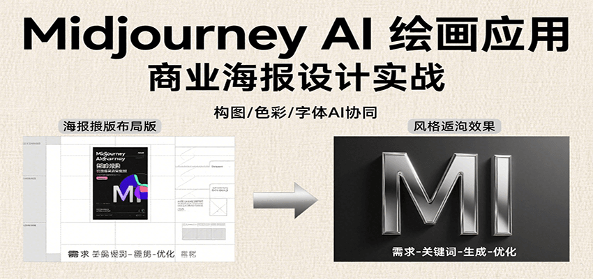 Midjourney AI绘画应用，关键词指令解析、漫画头像制作、海报设计、3D人物生成等-御文网