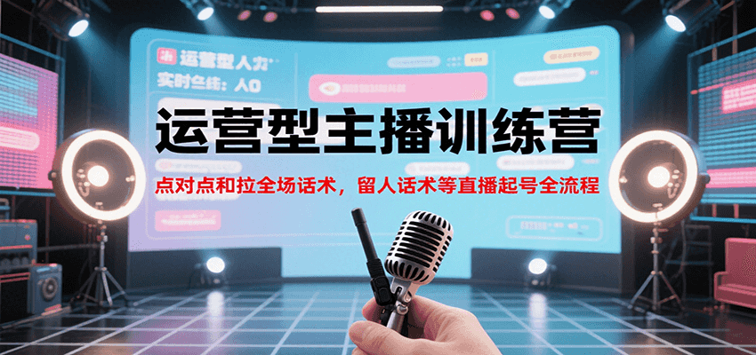 运营型主播训练营，点对点和拉全场话术，留人话术等直播起号全流程(更新8月)-御文网