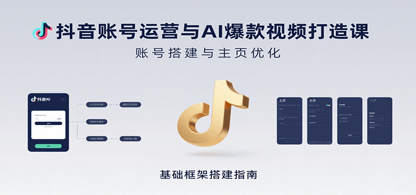 抖音账号运营与AI爆款视频打造课：含账号搭建、运营及多种AI特效视频制作方法-御文网