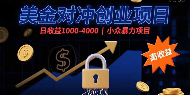 美金对冲创业项目，日收益1000-4000，小众暴力项目-御文网