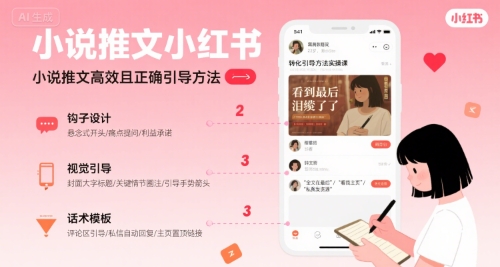 小说推文小红书高转化引导方法实操课，小说推文高效且正确引导方法-御文网