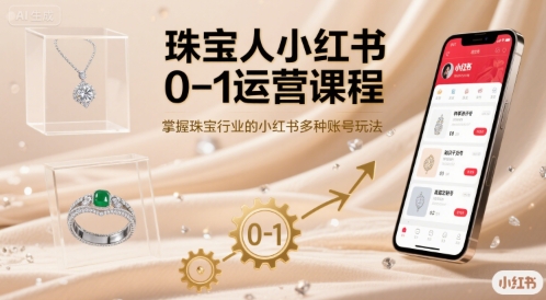 珠宝人小红书0-1运营课程，掌握珠宝行业的小红书多种账号玩法-御文网