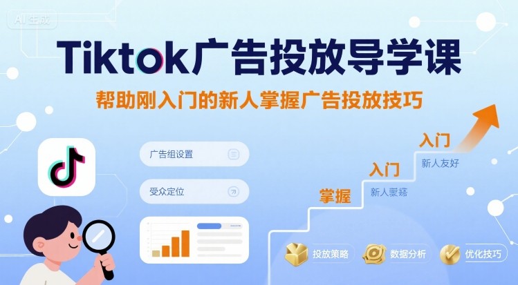 Tiktok广告投放导学课,帮助刚入门的新人掌握广告投放技巧-御文网
