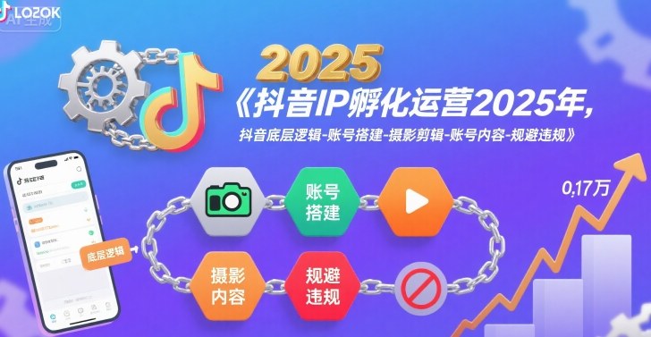 抖音IP孵化运营2025年，抖音底层逻辑-账号搭建-摄影剪辑-账号内容-规避违规-御文网