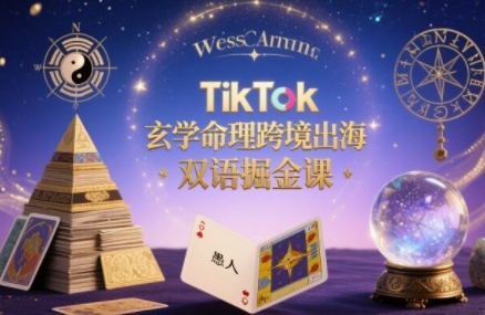 TikTok玄学命理跨境出海双语掘金课，手把手教你用命理知识精准直击海外用户痛点-御文网