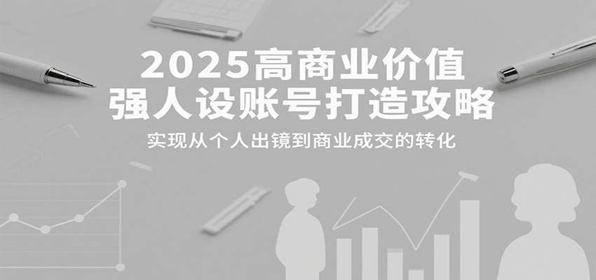 2025高商业价值强人设账号打造攻略，实现从个人出镜到商业成交的转化-御文网