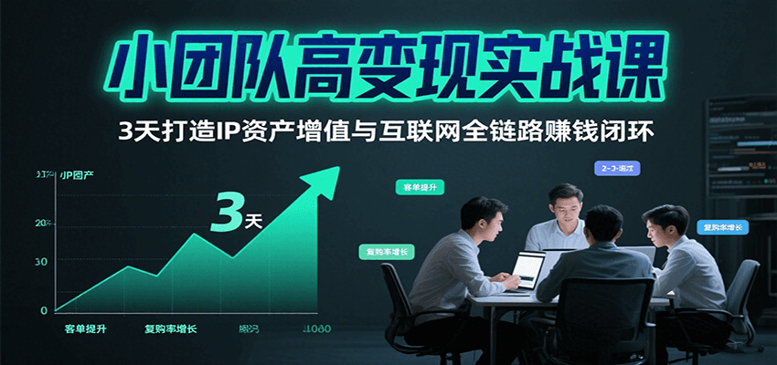 小团队高变现实战课，3天打造IP资产增值与互联网全链路赚钱闭环(第二期)-御文网