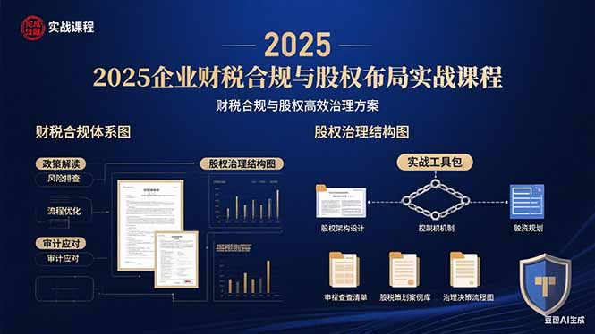 2025企业财税合规与股权布局的实战课程：财税合规与股权高效治理方案-御文网