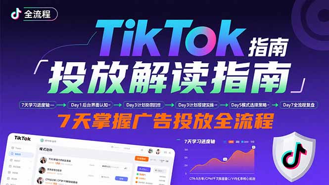 TikTok投放解读指南：后台操作/计划建立/模式选择，7天掌握广告投放全流程-御文网
