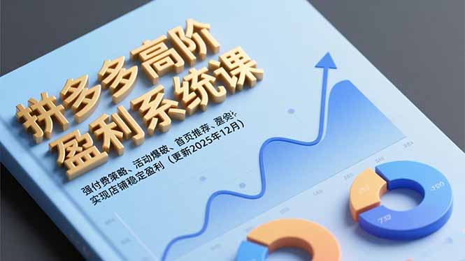 拼多多高阶盈利系统课，强付费策略、活动爆破、首页推荐，实现店铺稳定盈利(更新12月-御文网